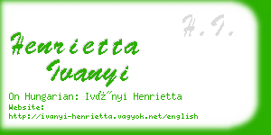 henrietta ivanyi business card